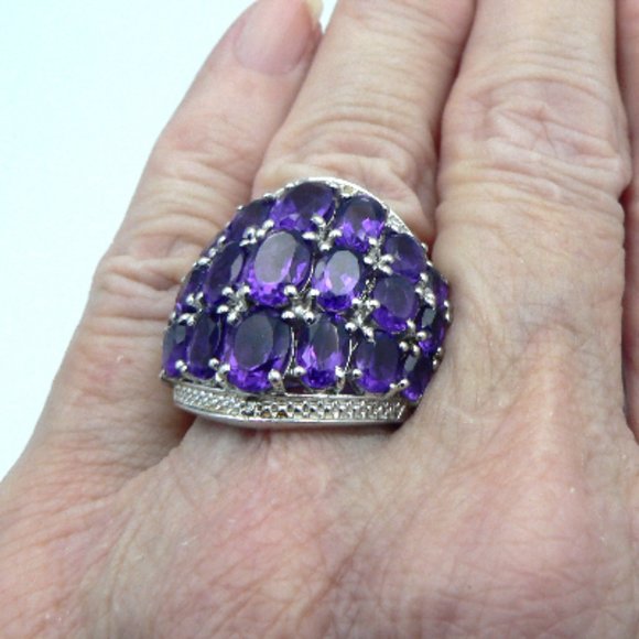 Sz 9 Genuine Lusaka Amethyst Ring NWOT - Picture 5 of 5